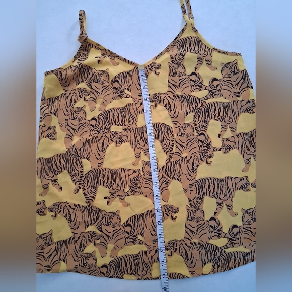 ICHI/ 🐅Tiger Print🐅/ Mustard Yellow Camisole/Spaghetti Strap Top/ Size US S - Picture 11 of 12